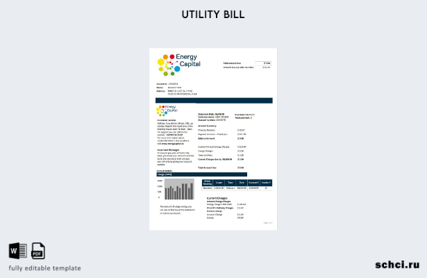 цифровая загрузка шаблона счета за коммунальные услуги Чили Energy Capital